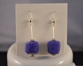 Earrings Felted Purple