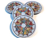 Coaster Set Mosaic Colorful Kitchen Home Decoration Broken China Grey Turquoise Red