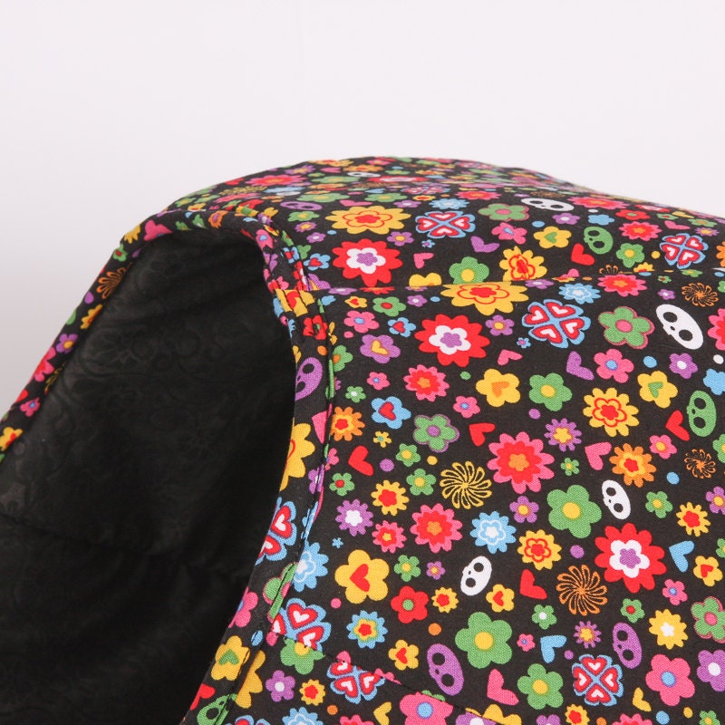 Flower and Skulls Cat Ball a Cave Bed for Kitty