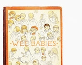 Wee Babies - Antique 1882 Children's Book - Poems - Poetry - Nursery - Baby - Pastel - Mother's Day - Neutral - Spring - Orange