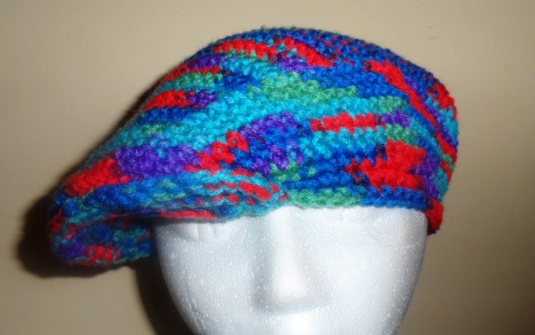 Disrespectful colors  Unisex Newsboy Crochet Ivy Cap - ready to ship
