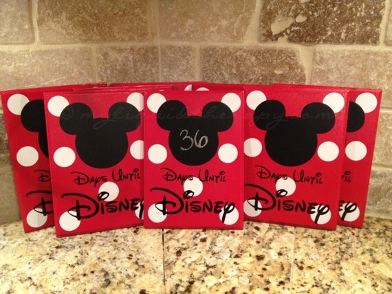 Mickey Disney World Vacation Chalkboard Countdown Calendar READY TO SHIP (First Class Standard Shipping)