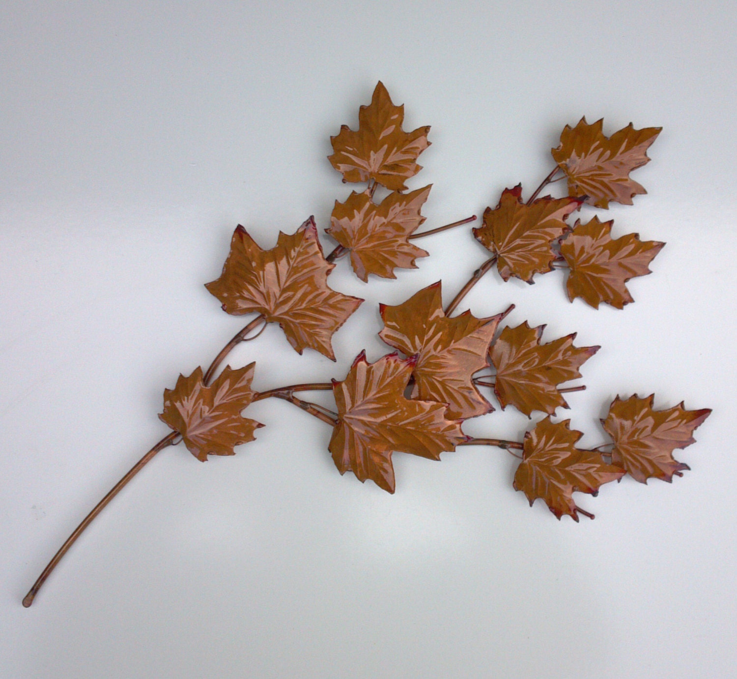 Copper Maple Branch 58:copper art,metal art,metal sculpture,home decor,wall art,wall decor,American made