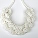 Braided Statement Necklace - Upcycled T Shirt Yarn - Off White