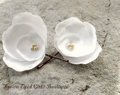 Ivory Bridal Pansy Flower Hair Clip Pair, Ivory Pansy, Ivory Bobby Pin, Ivory Bridal Head Piece