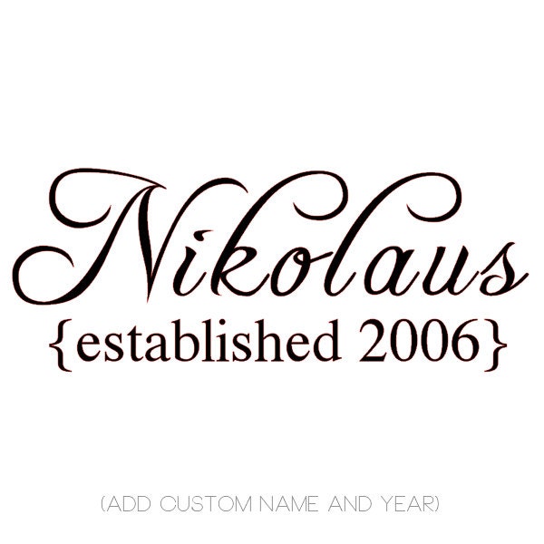 Family Name and Established Year Custom Vinyl Wall Art Home Decor