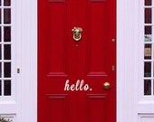 FREE SHIPPING - Hello Vinyl Door Decal Sticker