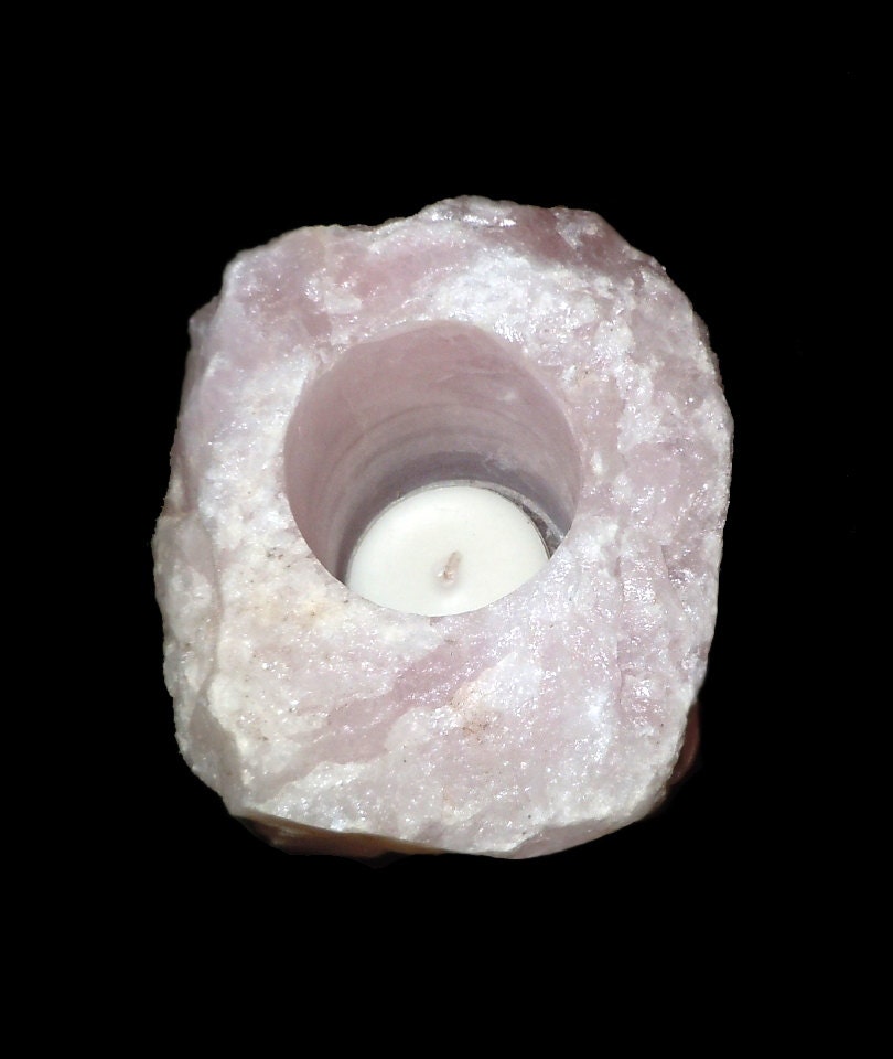 Rose Quartz Crystal Candle Holder, candle gazing, spell, love, healing, home decor