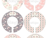 Custom Closet Dividers Baby Closet Dividers - Sassy Chic Pink and Grey Patterns, Baby Shower Gift, Baby Girl Nursery 101