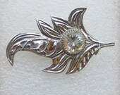 Diamond quartz  pendant fine silver