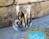 Preppy Monogram Stemless Wine Glass 17 ounce