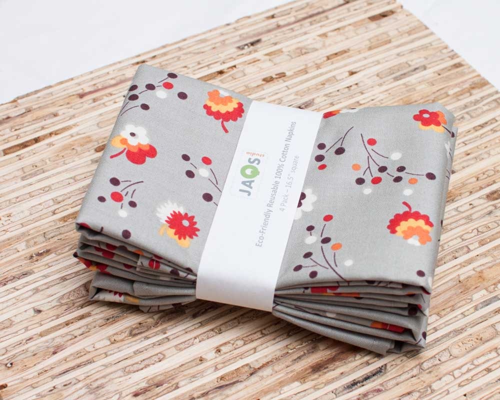 Eco-Friendly Large Cloth Napkins - Set of 4 - (N689)