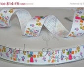 SPRING SALE Grosgrain Ribbon Jesus Loves Me Cross 20 yards 7/8"