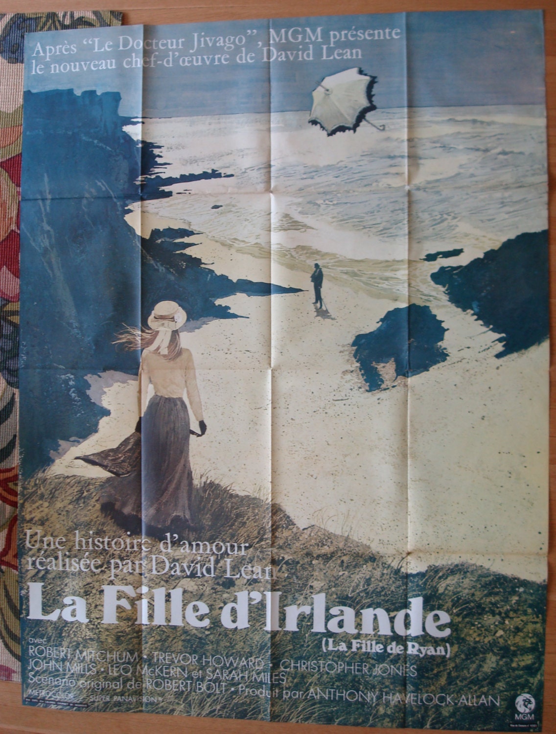 Vintage RYAN'S DAUGHTER French movie poster Ireland TRAVEL poster print