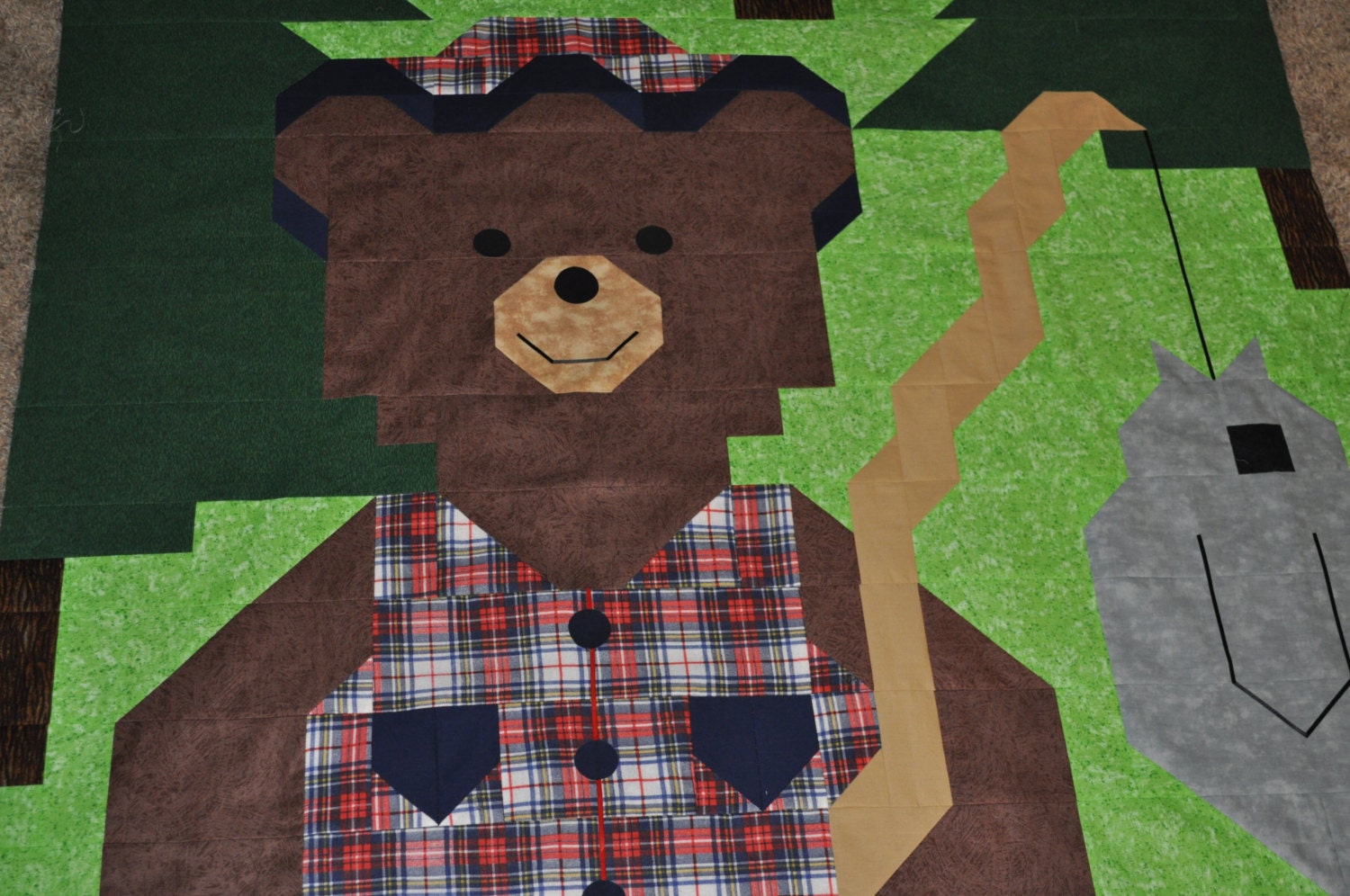 Quilt Pattern for a Fishing Bear - PDF