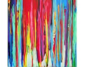 AS SEEN in VOGUE - Neon Abstract 18x18 Original Painting