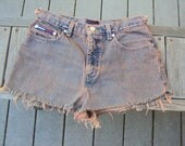 high waist jean shorts orange rinse vintage 90's size 9/32