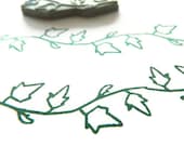Green with Ivy Stamp - Pattern Border Stamp - Cling Rubber Stamp
