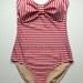Striped Lycra Swim Fabric Tank Suit with Padding and Bow