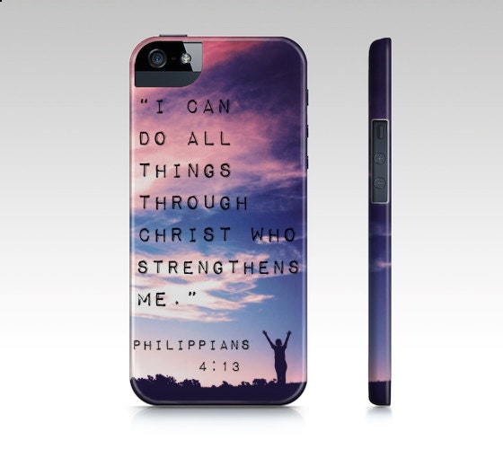 Philippians 4:13 in Nature Iphone 5, 4s, 4 Case