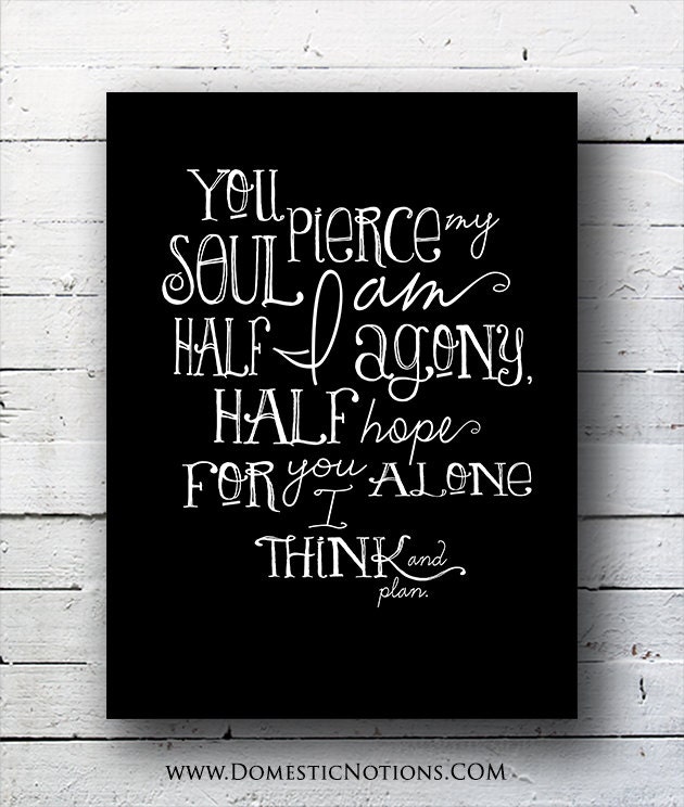 Jane Austen Quote: Persuasion - Captain Wentworth - Typography Art Print