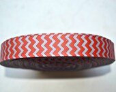 Red & silver chevron striped 7/8" grosgrain ribbon Il_170x135