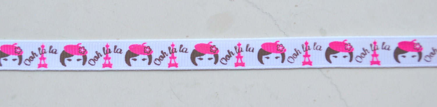Ooh la la Parisienne girls on 3/8" grosgrain ribbon- Il_570xn