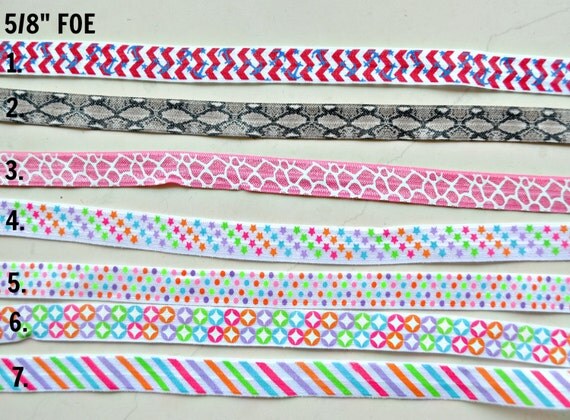 5/8" Fold over elastic - Printed 7 styles Il_570xn