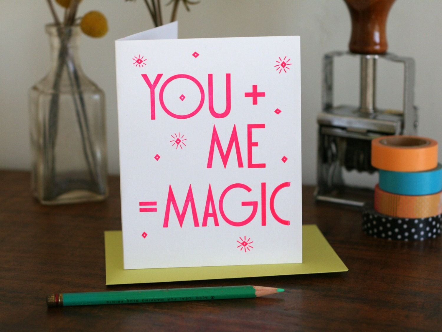 You (and) Me (equal) Magic / Letterpress Printed Card