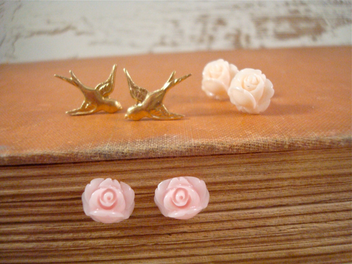 Bird Flower Earrings Jewelry Set - Paris - Split Personality Designs