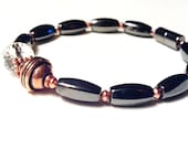 Magnetic Therapy Pure Copper Crystal Ball Triple POWER Hematite Magnetic Therapy OOAK Bracelet Pain Relief Arthritis