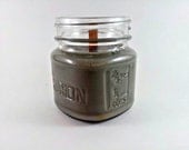 Scented Soy Candle - Mason Jar Candle -  Crackling Firewood Timber Wick - 8oz