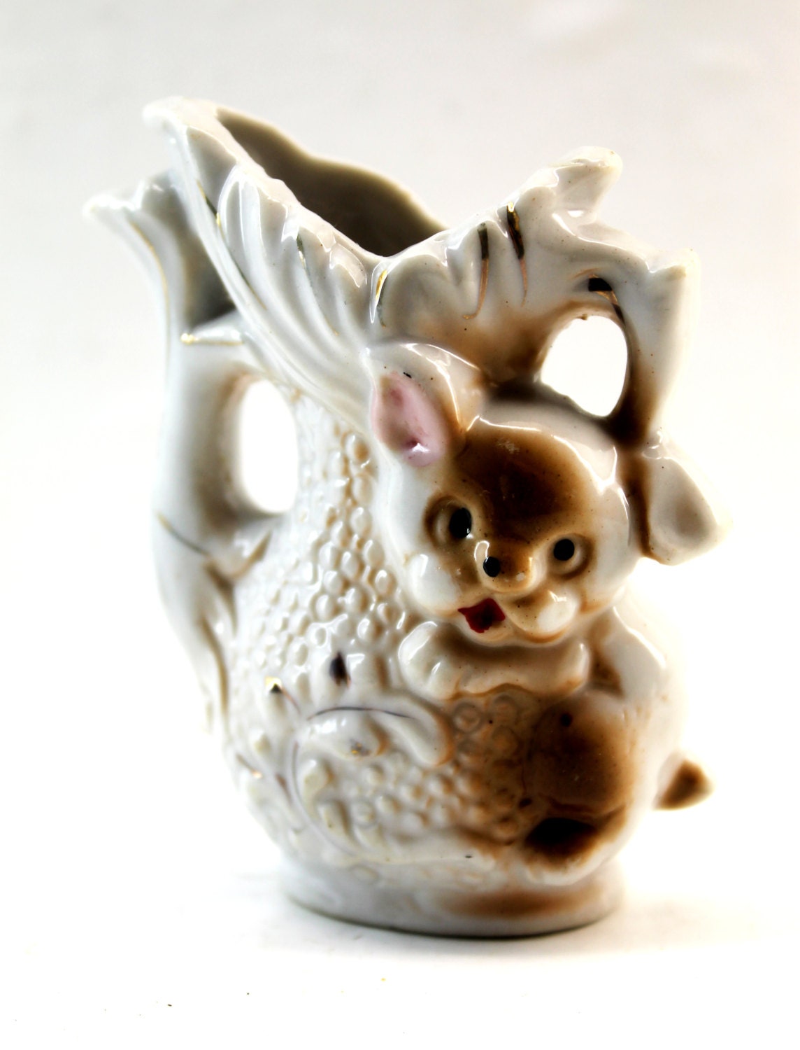 Puppy Posy Vase - Brown Dog Vase