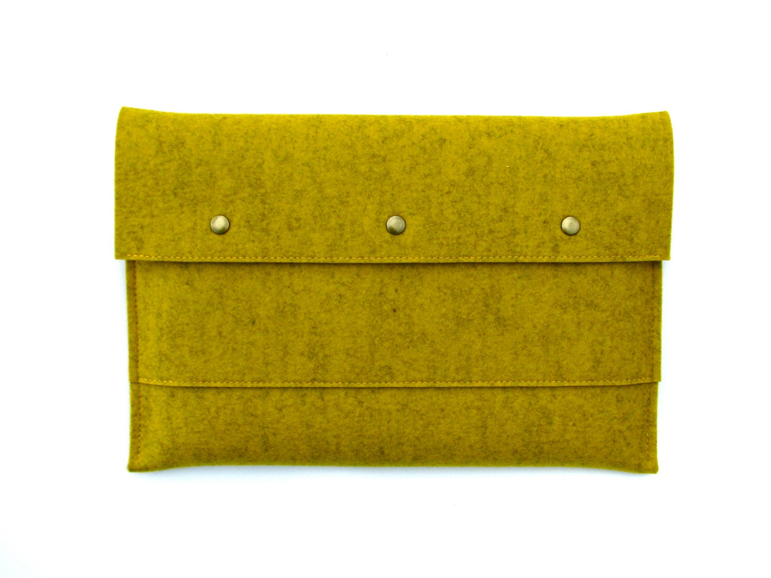 13"  Macbook Pro case // wool felt laptop sleeve in V I V I D . M U S T A R D