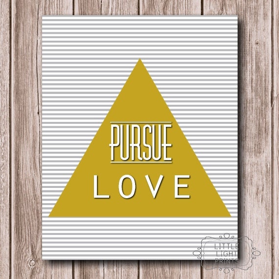 Pursue Love Print- Mustard Yellow