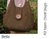 INSTANT DOWNLOAD - Purse PDF pattern Handbag sewing tutorial - "Bella", handmade floral handbag, tote or shoulder bag