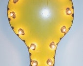 Large Light Bulbs White or Yellow Vintage Industrial Metal Art Sculpture by Artist Mitch Levin