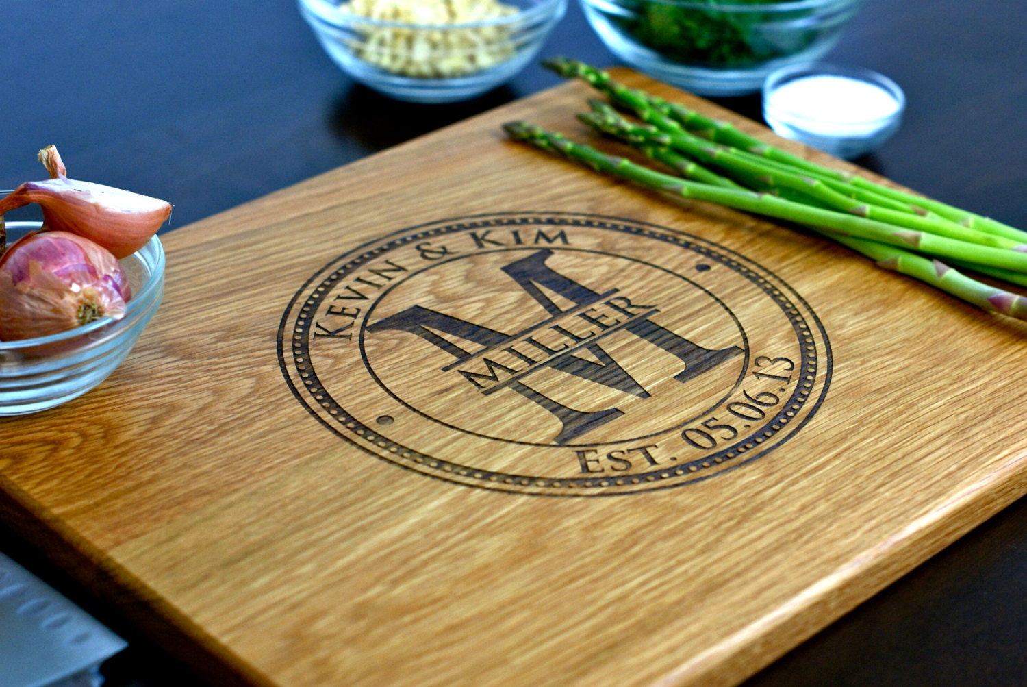 Personalized Cutting Board, Custom Engraved - White Oak12x15 - Wedding Gift, Anniversary Gift, Houswarming Gift