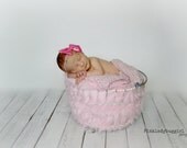Pale pink faux fur newborn photo prop