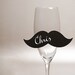 20 Place Cards, Mustache, Wine Glass Decor, Original Calligraphy, Cutout, Scrapbook, Papercut by Mama Tita