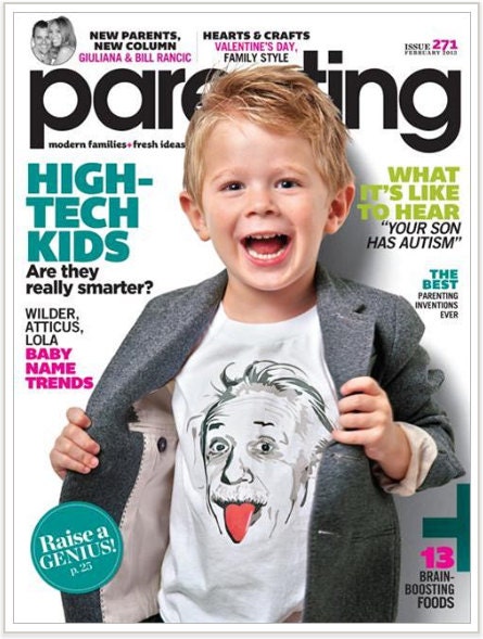 Albert Einstein Baby Onesie - Toddler Tee also available - As seen on the cover of Parenting Magazine