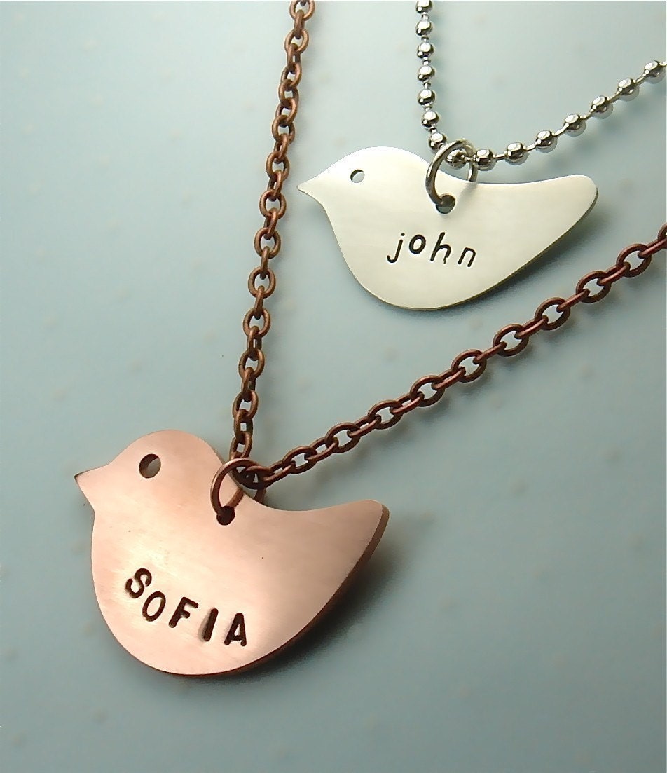 Baby Shower Gift Personalized Copper Bird Name