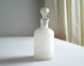 Vintage Frosted Glass Cologne Bottle - Shabby Chic Cottage