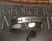 GAME OF THRONES Eddard Stark Of Winterfell The North Winter Is Coming House Stark Inspired Geekery Aluminum Cuff Bracelet