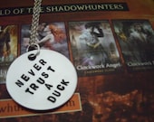 Never Trust A Duck Cassandra Clare The Mortal Instruments Hand Stamped Will Herondale Silver Necklace Geekery