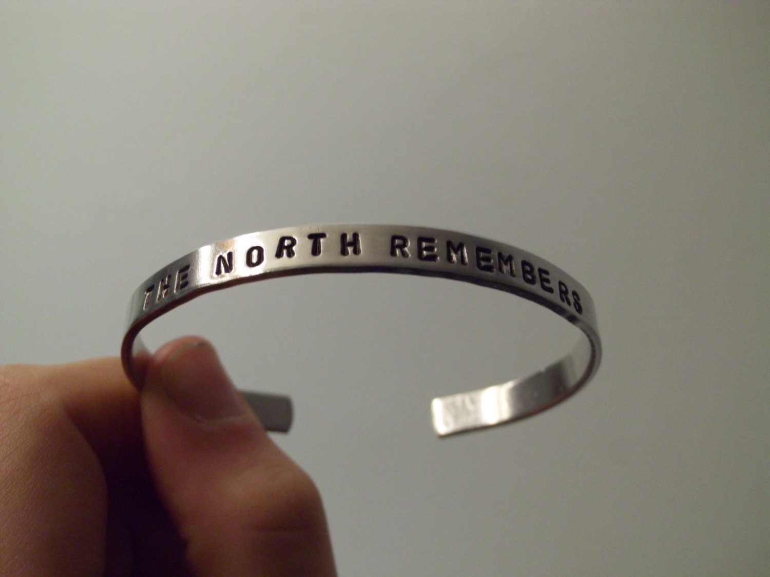 The North Remembers Eddard Stark Of Winterfell Winter Is Coming GAME OF THRONES House Stark Inspired Geekery Aluminum Cuff Bracelet