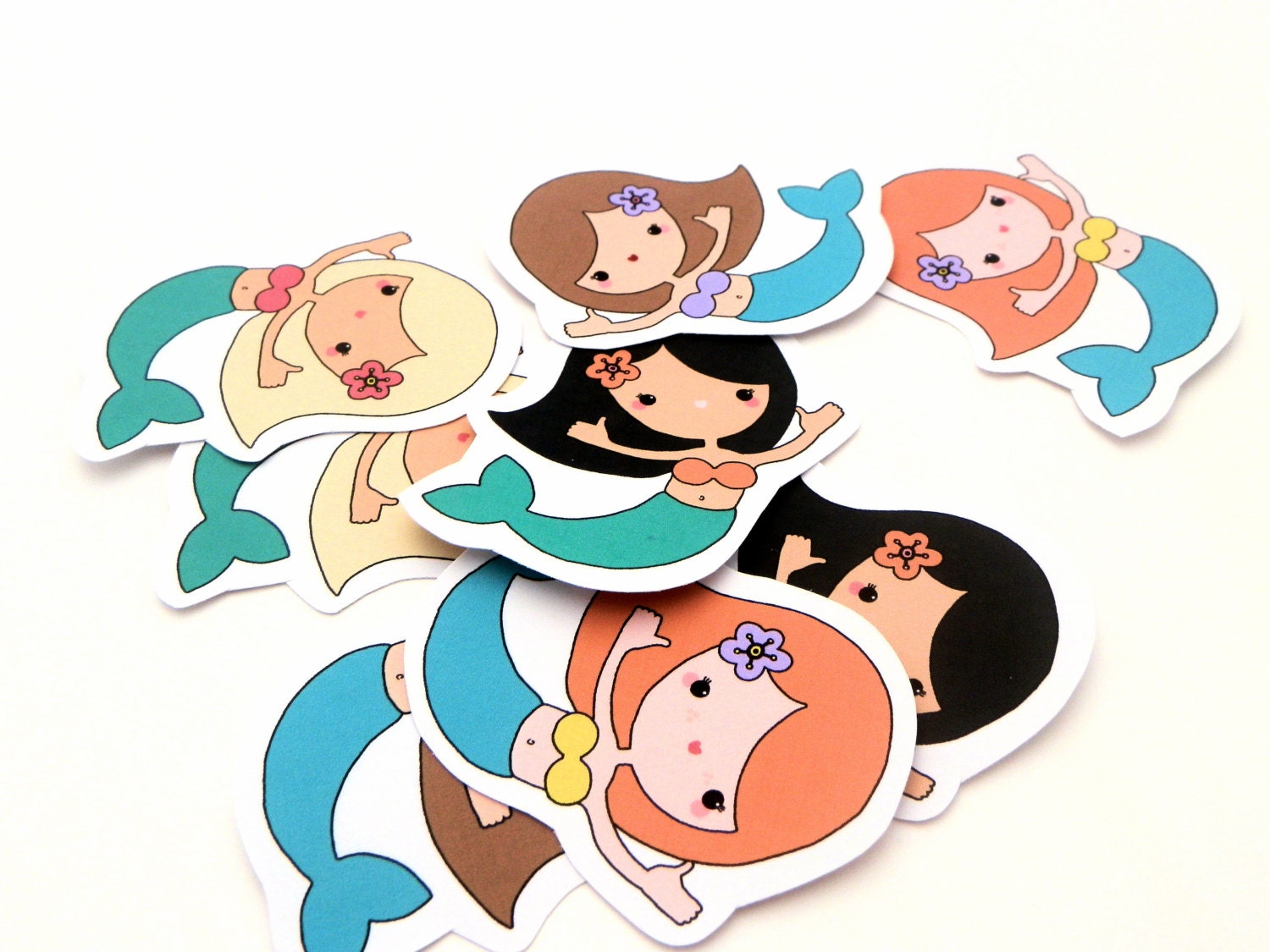 Cute mermaid stickers - pack of 8