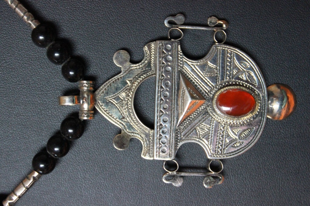 Tuareg Amulet with Carnelean stone, Tuareg Silver Melange and  Tifinagh signs
