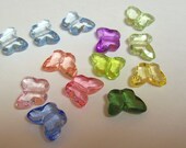 Acrylic Butterfly Pendant / Focal Bead ... 14mm x 18mm  lots of facets