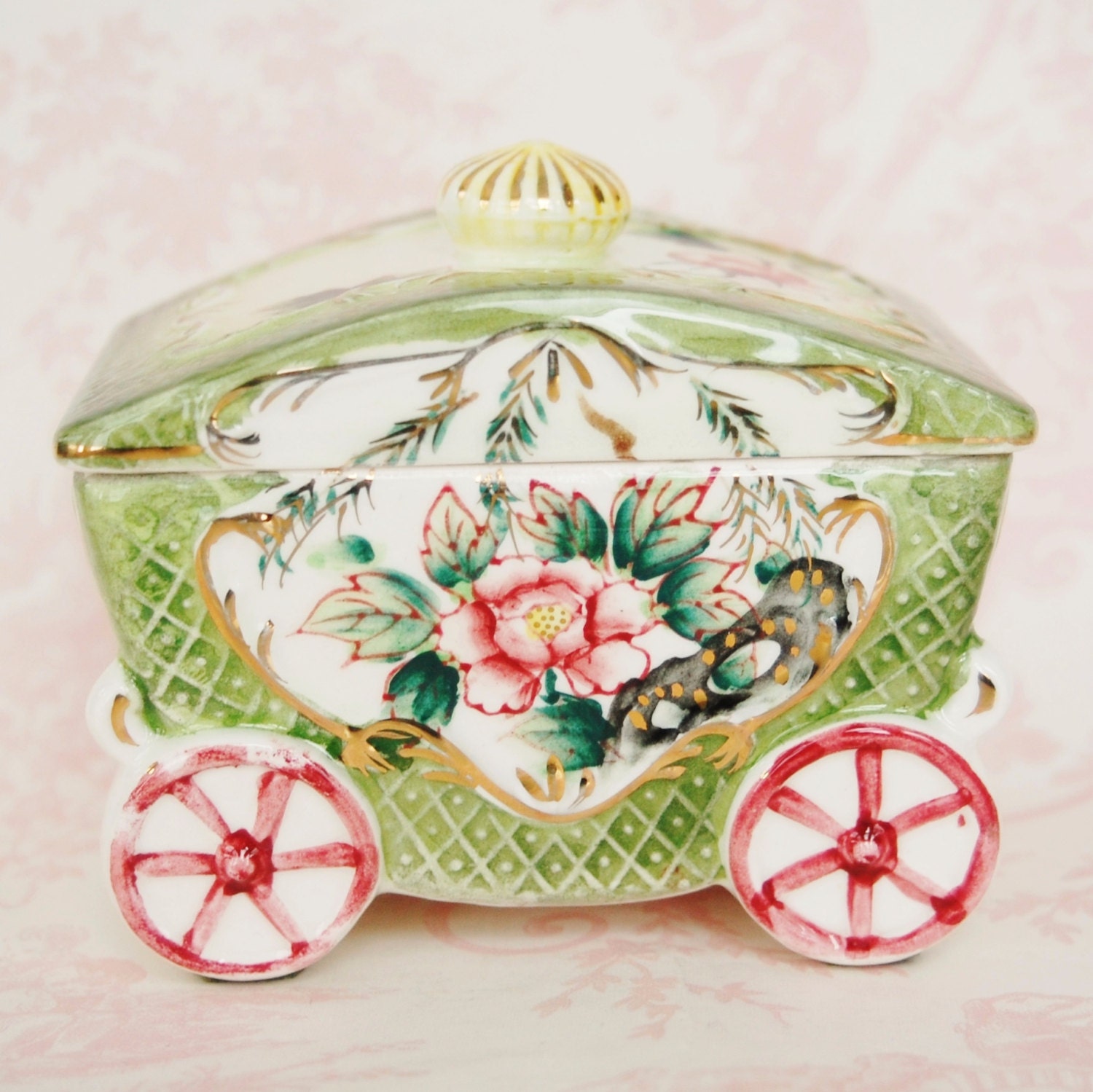 Vintage Cinderella Carriage Trinket or Jewelry Box